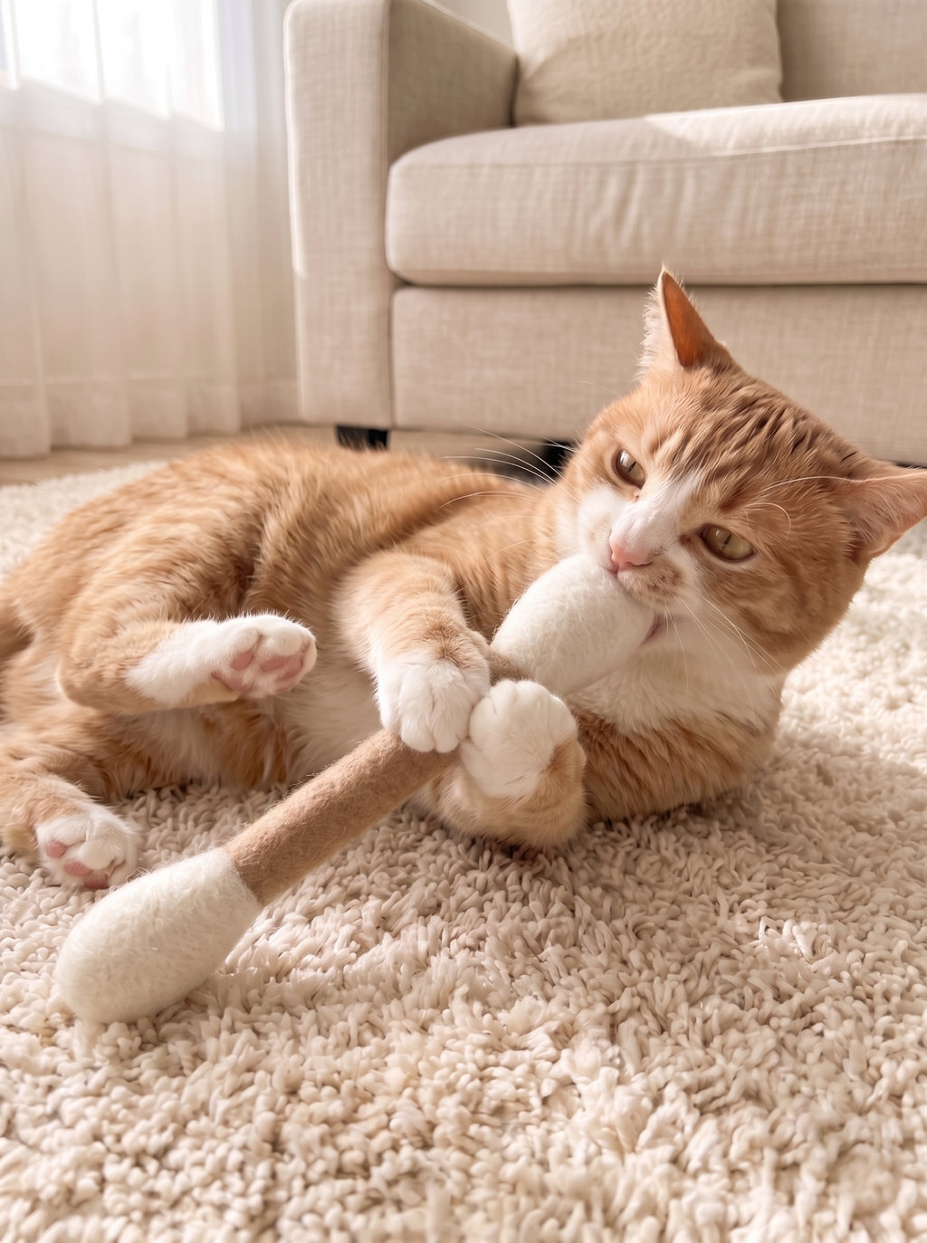 Cotton Swab Felt Cat Toy
