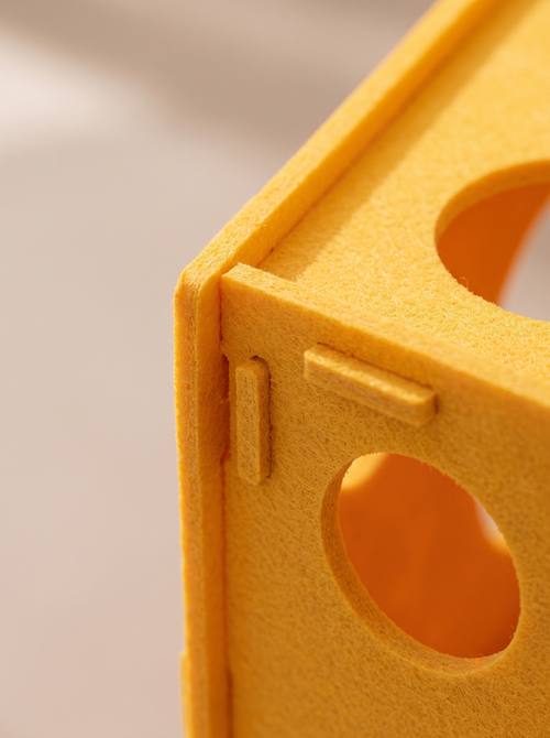 Cheese Wedge Felt Cat Cave