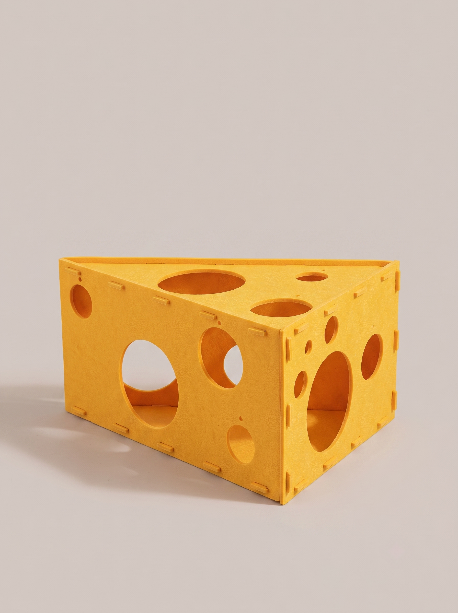 Cheese Wedge Felt Cat Cave